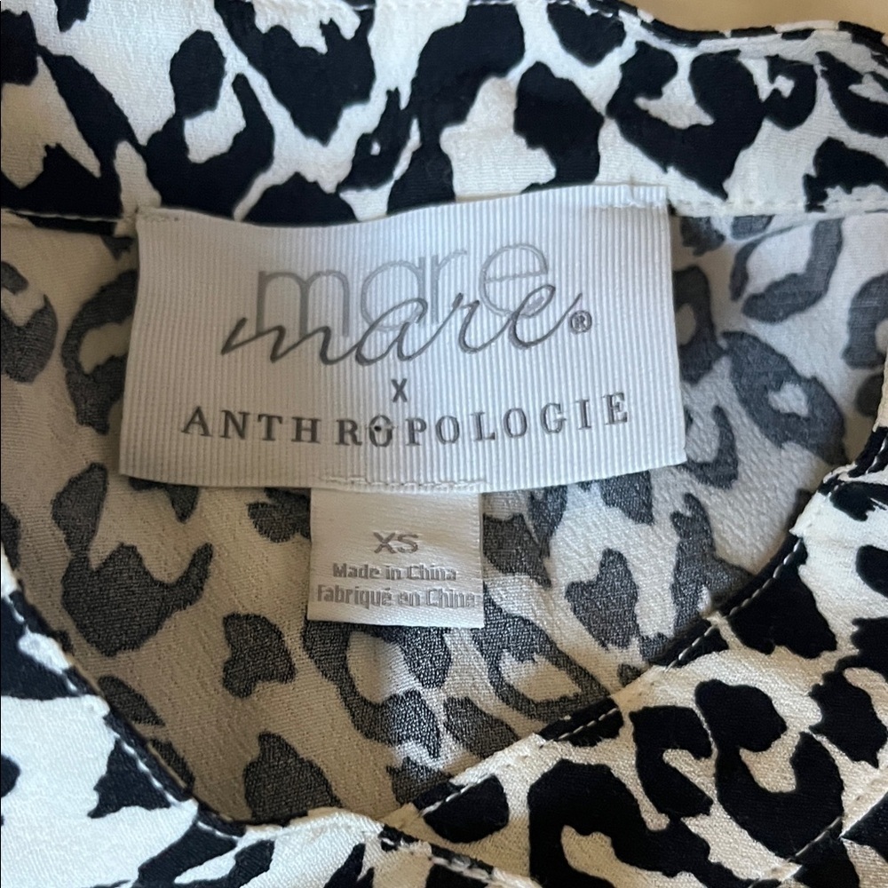 Anthropologie Mare Mare Lynda Maxi Dress Black White Leopard Ruffle Pockets - Picture 7 of 9